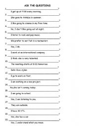 English Worksheet: present simple and continuous Questions