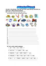 English Worksheet: What have you got ?