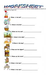 English Worksheet: prepositions of place 