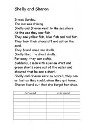 English Worksheet: reading SH