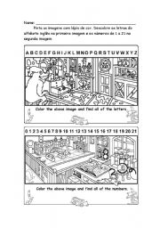 English Worksheet: letters and numbers