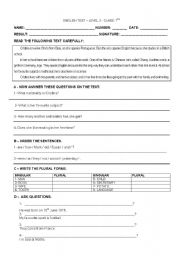 English Worksheet: English worksheet