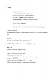 English Worksheet: Dreaming