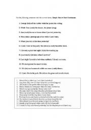 English Worksheet: Past simple vs. past cont