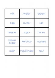 English Worksheet: Food - Matching Game