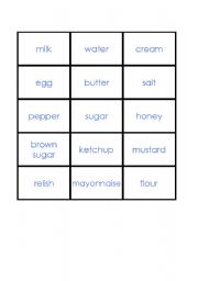 English worksheet: Food - Matching Game