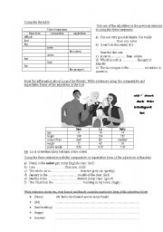 English Worksheet: comparatives and superlatives