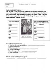 English worksheet: past readin