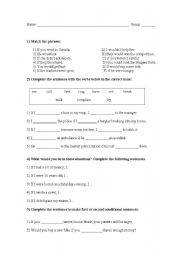 English worksheet: conditionals