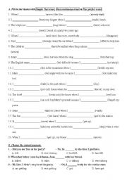 English Worksheet: Revision of simple past, past continuous and past perfect (Fill in the blanks and multiple choice)