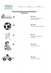 English Worksheet: Toys