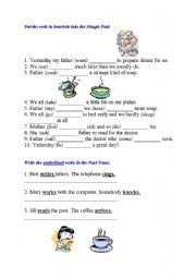 English Worksheet: exercises past simple