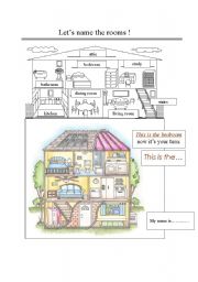 English Worksheet: the rooms