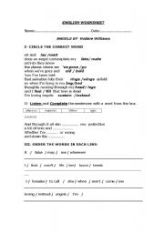 English Worksheet: ANGELS, BY ROBBIE WILLIAMS