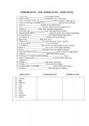 English worksheet: comparative-sperlative