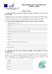 English Worksheet: Present simple