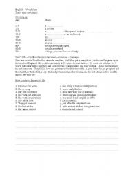 English Worksheet: Ages and stages