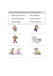 English worksheet: Like or Dont like