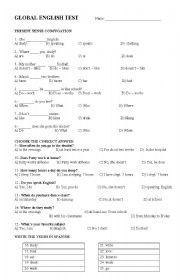 English Worksheet: Present: Simple and continuous