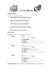 English Worksheet: Movies Activities