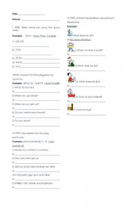 English worksheet: simple present