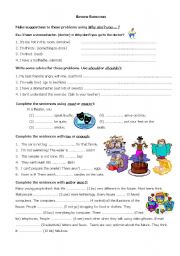English Worksheet: Review exercises: modals