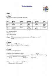 English Worksheet: school timetables pairwork