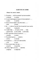 English worksheet: adjective - adverb