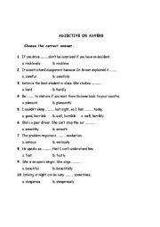 English Worksheet: adjective - adverb