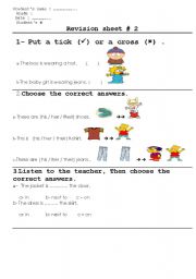 English Worksheet: possessive adj