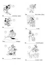 English Worksheet: Present Continuous with Disney - part II