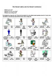 English Worksheet: Practising the present simple and the present continuous