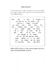 English Worksheet: Making sentences