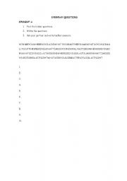 English worksheet: Pairwork - Questions
