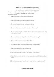 English worksheet: What if..?