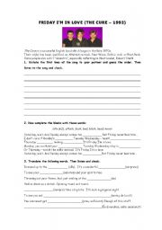 English Worksheet: Song: 