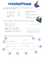 English Worksheet: review