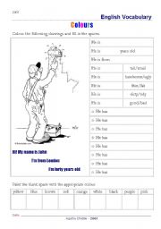 English Worksheet: Colours wrksheet