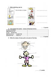 English Worksheet: VOCABULARY TEST