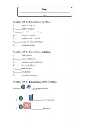 English Worksheet: The demonstratives