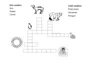 English worksheet: CrosswordHot & Cold