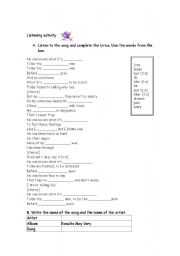 English Worksheet: Behind Blue Eyes