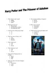 English Worksheet: Harry Potter Quiz