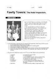 English Worksheet: Watch and Listen: Fawlty Towers