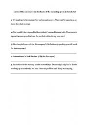 English worksheet: sentence correction