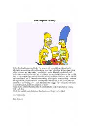 English Worksheet: The Simpsons Family