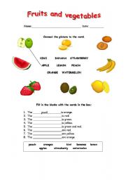 English Worksheet: fruit