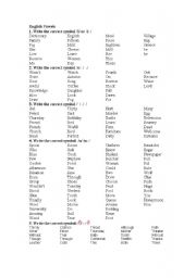 English Worksheet: phonetic exercises with vowels