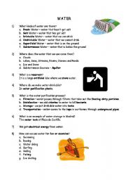 English Worksheet: water purification