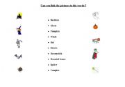 English worksheet: Can you link the pictures about Halloween ?